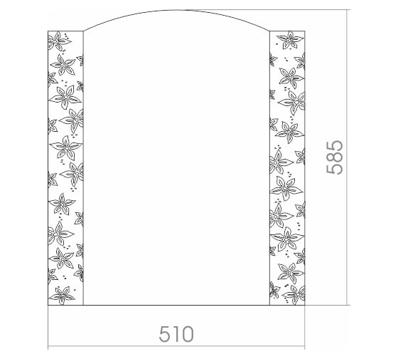 Зеркало Mixline Весна 510x585 мм., с полкой, пескоструйный рисунок 529382