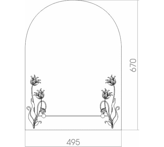 Зеркало Mixline Букет 495x670 мм., с полкой 525459