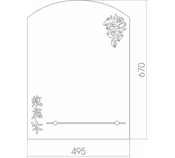 Зеркало Mixline Дракон 495x670 мм., с полкой 525009