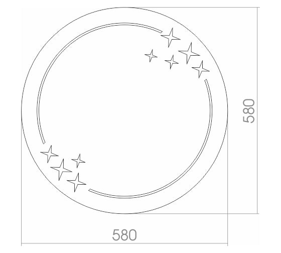 Зеркало Mixline Звезда круглое, 580 мм 525446
