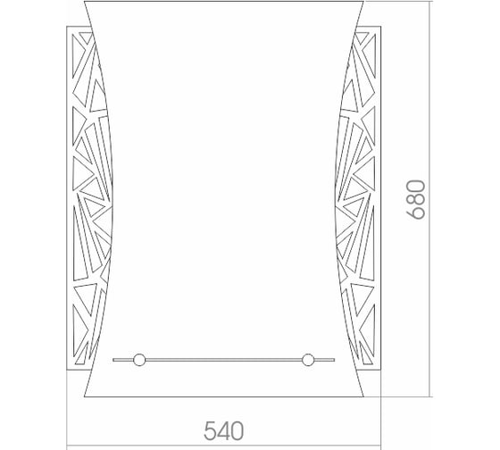 Зеркало Mixline Искра 540x680 мм., полка, пескоструйный рисунок 529362