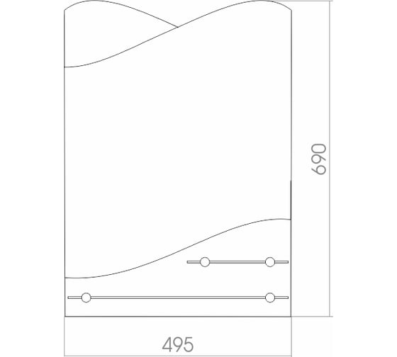 Зеркало Mixline Версаль 495x690 мм., 2 полки 525001
