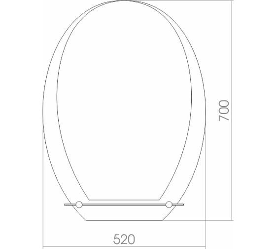 Зеркало Mixline Джулия 520x700 мм., с полкой 525389
