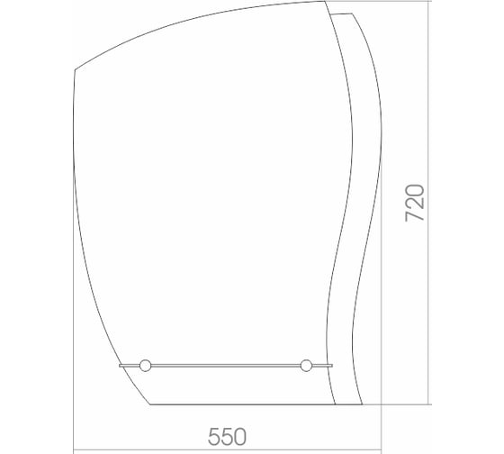 Зеркало Mixline Дуэт 550x720 мм., с полкой 525388