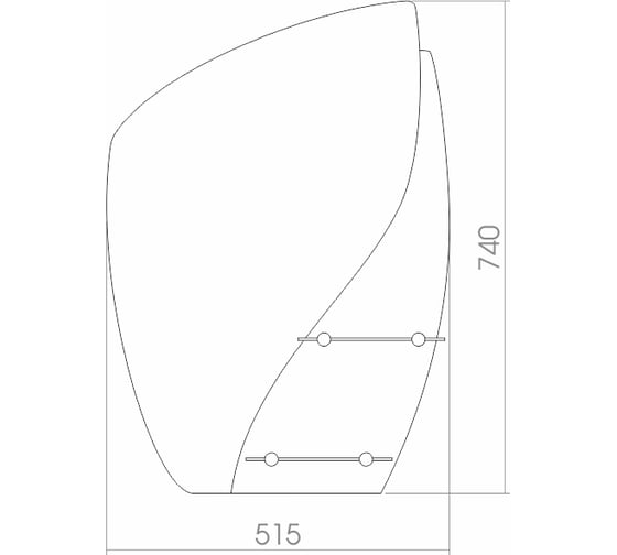 Зеркало Mixline Восторг 515x740 мм., 2 полки 525393