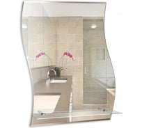 Зеркало Mixline Волна-Люкс 470x685 мм., с полкой и фацетом 525422