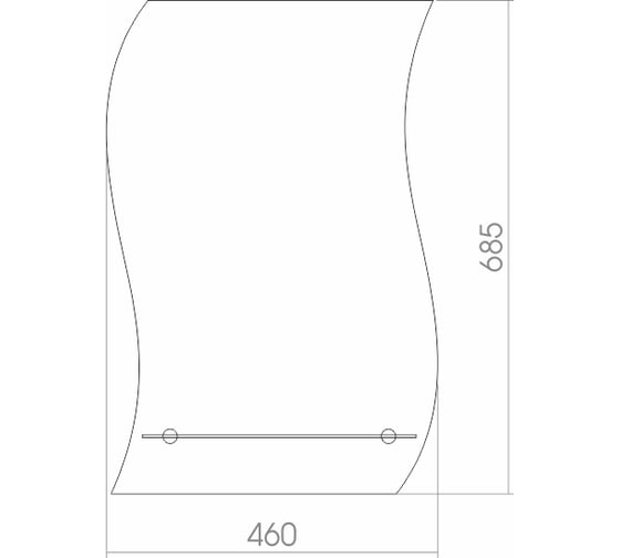 Зеркало Mixline Волна-Люкс 470x685 мм., с полкой и фацетом 525422