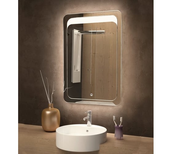 Зеркало Mixline Дино 550x800 мм., сенсорный выключатель, светодиодная лента 544012