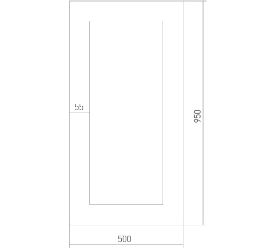 Зеркало Mixline Верона 500x950 527453