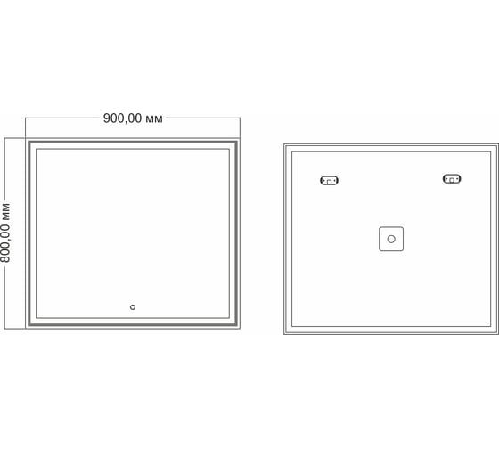 Зеркало Mixline Минио 900x800 мм., сенсорный выключатель, светодиод 545276
