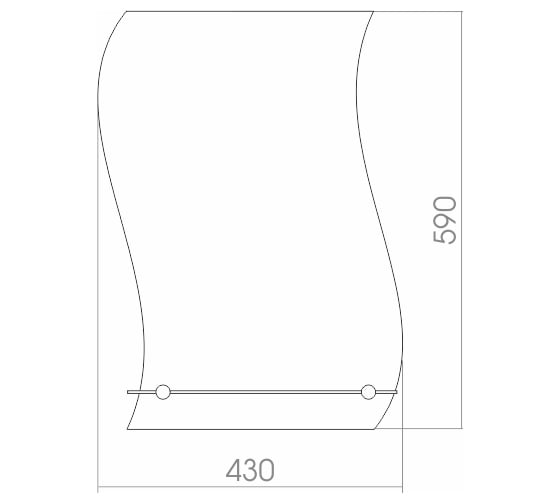 Зеркало Mixline Волна 430x590 мм., с полкой 525473