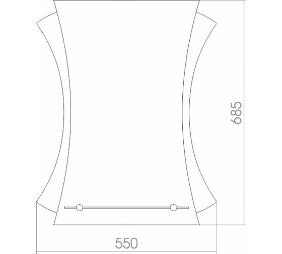 Зеркало mixline Рио 550х685 с полкой 524998