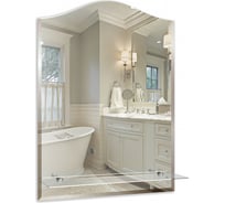 Зеркало mixline Сириус-Люкс 490х670 с полкой и фацетом 525421