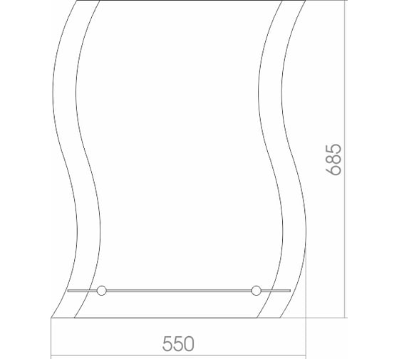 Зеркало mixline Элегия 550х685 с полкой 525381