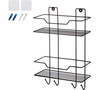 Полка 2-х ярусная с крючками Рыжий кот Ripiani 25x11x38 см, полимерное покрытие 109121