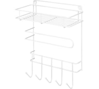 Полка с крючками и держателем для бумажных полотенец Рыжий кот Ripiani 25x11,5x35 см, полимерное покрытие 109122