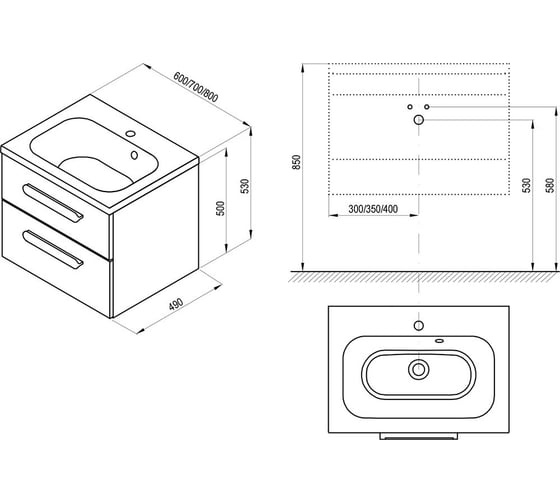Тумба под умывальник Ravak SD 800 CHROME II капучино/белая X000000923