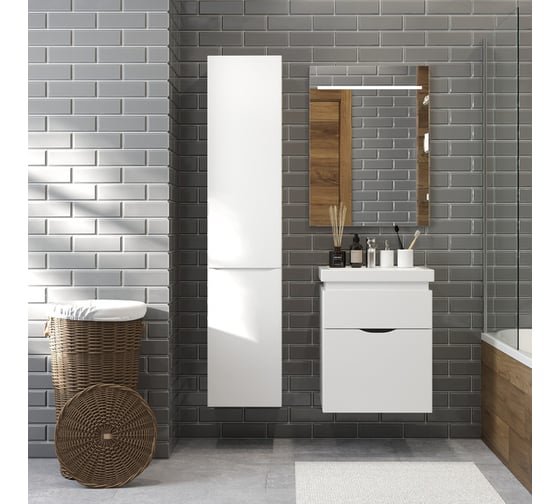 Тумба консольная BRIZ из ДСП и МДФ Сити т18-50 (ум. Комо) 232 03-18050-09 00 БЕЛ