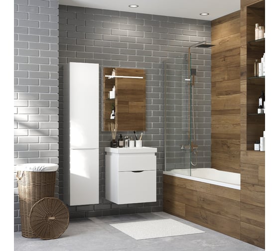 Тумба консольная BRIZ из ДСП и МДФ Сити т18-50 (ум. Комо) 232 03-18050-09 00 БЕЛ