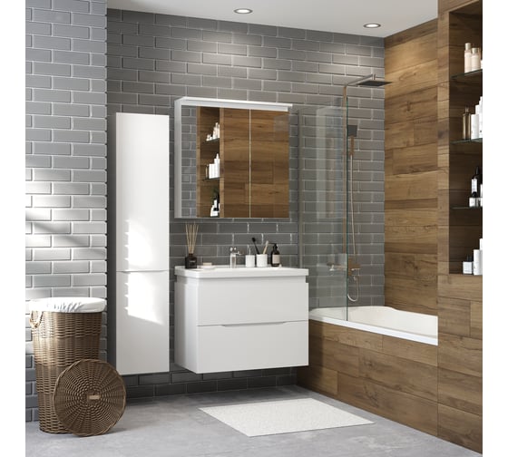 Тумба консольная BRIZ из ДСП и МДФ Сити т18-80 (ум. Миранда) 232 03-18080-18 00 БЕЛ