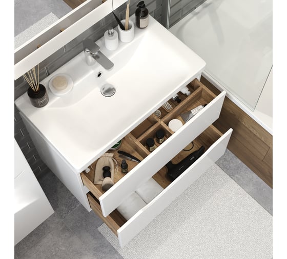 Тумба консольная BRIZ из ДСП и МДФ Сити т18-80 (ум. Миранда) 232 03-18080-18 00 БЕЛ