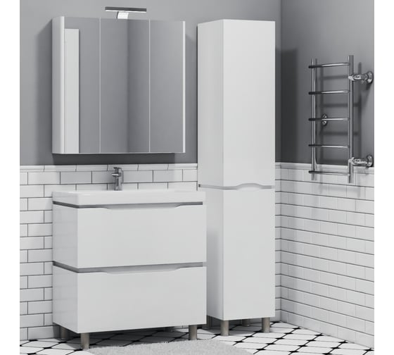 Тумба BRIZ Милана т8-80 из ДСП и МДФ, ум.Миранда 226 03-08080-18 00 БЕЛ