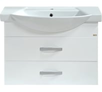 Тумба Misty Монро - 75 2 ящика, подвесная, белая Э-Мнр01075-011П2Я