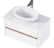 Тумба в ванную 1Marka Monro 80 см, подвесная, 2 ящика, белая Ц0000027406