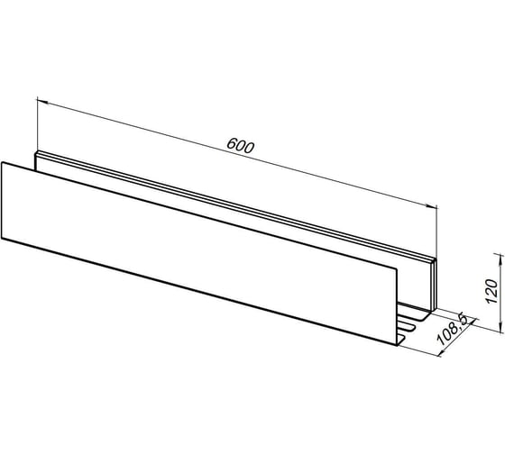 Полка Aquanet Магнум 600x120x100 мм, сталь брашированная 334111 00334111