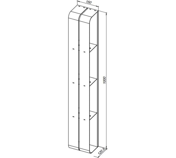 Полка Aquanet Магнум 150x1000x112 вертикальная, сталь брашированная 334114 00334114