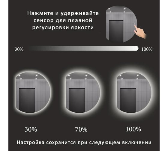Зеркало-шкаф ALIAS Дафна 90x70 см, с нейтральной LED-подсветкой и подогревом, универсальный shd9070201