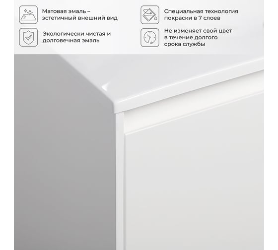 Тумба под раковину подвесная ИТАНА Slim 80 798х472х550 мм, белый матовый эмаль 4657810334281