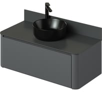 Тумба со столешницей ИТАНА Pronto 1006х474х360мм, графит эмаль 4657821040225