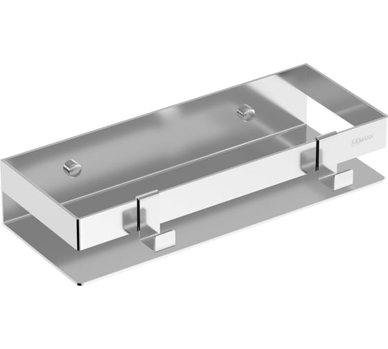 Полка для душа прямая LEMARK SHELF LINE 300 мм, из нержавеющей стали, с крючками, хром 9771049 1