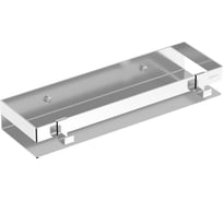 Полка для душа прямая LEMARK SHELF LINE 400 мм, из нержавеющей стали, с крючками, хром 9771052
