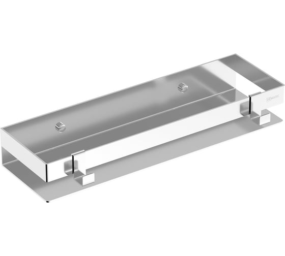 Полка для душа прямая LEMARK SHELF LINE 400 мм, из нержавеющей стали, с крючками, хром 9771052