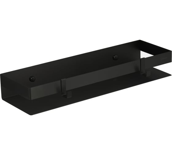 Полка для душа прямая LEMARK SHELF LINE 400 мм, из нержавеющей стали, с крючками, черный 9772053 1