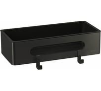 Полка для душа прямая LEMARK SHELF LINE из нержавеющей стали, с крючками, черный, вставка-пластик черный 9772044