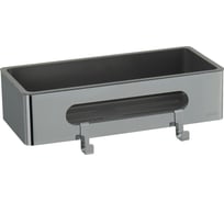 Полка для душа прямая LEMARK SHELF LINE из нержавеющей стали, с крючками, хром, вставка-пластик графит 9771043