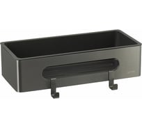 Полка для душа прямая LEMARK SHELF LINE из нержавеющей стали, с крючками, графит, вставка-пластик графит 9776045