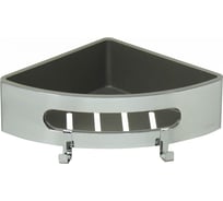 Полка для душа угловая LEMARK SHELF LINE из нержавеющей стали, с крючками, хром, вставка-пластик графит 9771046