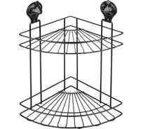 Полка 2-ая угловая SAKURA на присоске, Air-lock, BI-3107A2 BL, черный 037323
