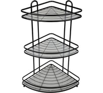 Полка 3-ая угловая SAKURA HO-2215, 255x255x590 мм, BL, черный 028136