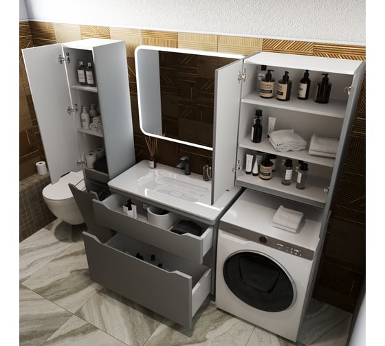 Подвесной шкаф Style Line Марелла мини 600 Люкс антискрейтч серый, PLUS CC-00002423 СС-00002423