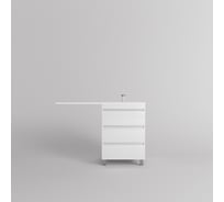 Тумба напольная Style LineДаллас ЛЕОН 120 3 ящика, Люкс белая, PLUS СС-00002439