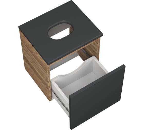 Тумба подвесная под раковину Bauedge Bau Dream Blackwood 35, 1 ящик графит BD1035-BL