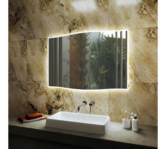 Зеркало Bauedge Bau Plaza Limited Edition 1050х745, сенсор на взмах, c LED-подсветкой, защитный корпус с высокой светопроницаемостью, теплый свет BPZ10575