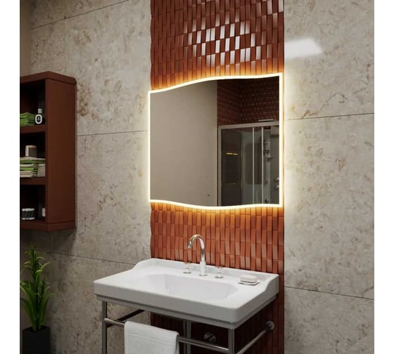 Зеркало Bauedge Bau Plaza Limited Edition 850х745, сенсор на взмах, c LED-подсветкой, теплый свет BPZ8575