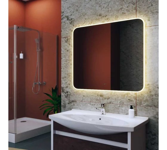 Зеркало Bauedge Bau Palace Limited Edition 1000х800, сенсор на взмах, c LED-подсветкой, защитный корпус с высокой светопроницаемостью, теплый свет BP10080