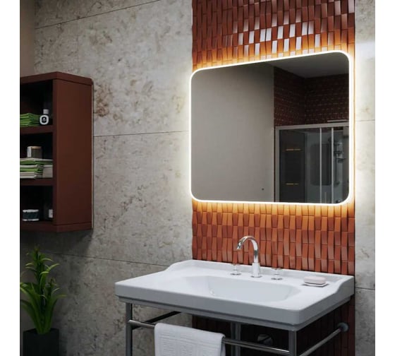 Зеркало Bauedge Bau Palace Limited Edition 1000х800, сенсор на взмах, c LED-подсветкой, защитный корпус с высокой светопроницаемостью, теплый свет BP10080